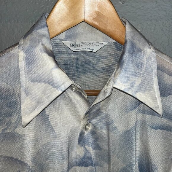 Vintage KMart Acetate & Nylon Semi Sheer Men's Shirt -Women's Faces -Clubbing  S - Picture 3 of 9